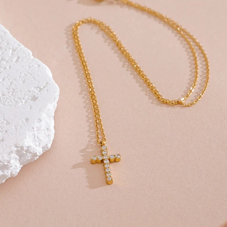 Ziora Zircon Cross Necklace