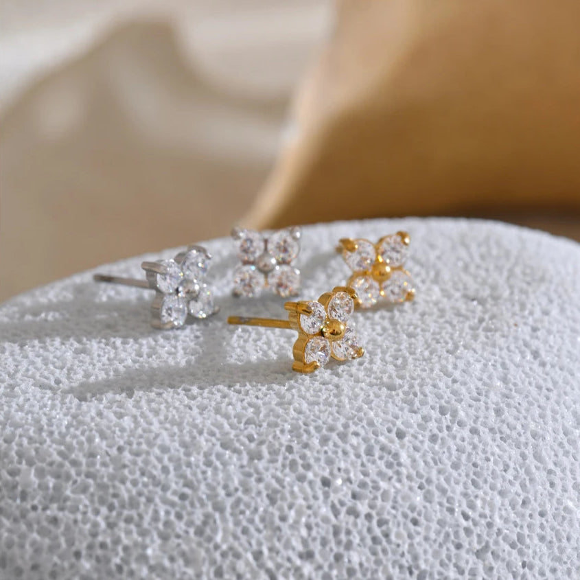 Ziora Cubic Zirconia Flower Stud Earrings