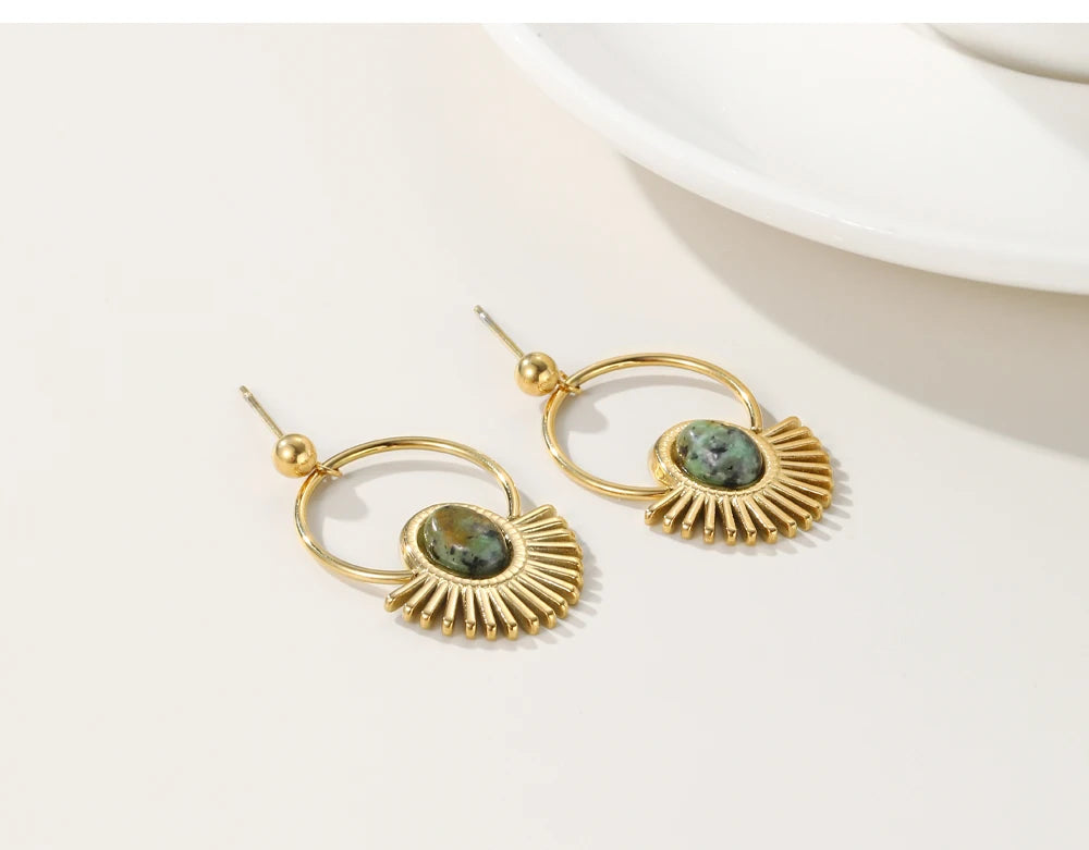 Ziora Natural Stone Drop Earrings