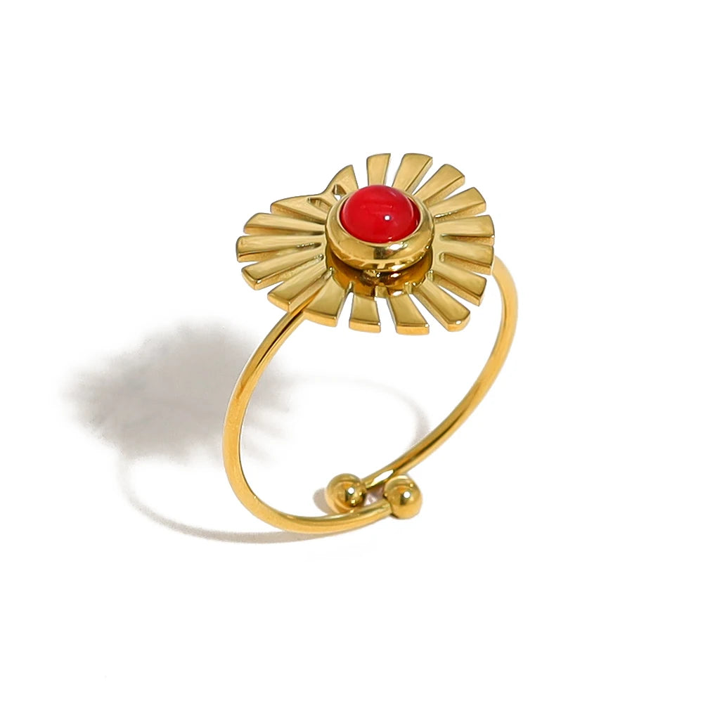 Ziora Pink Natural Stone Ring