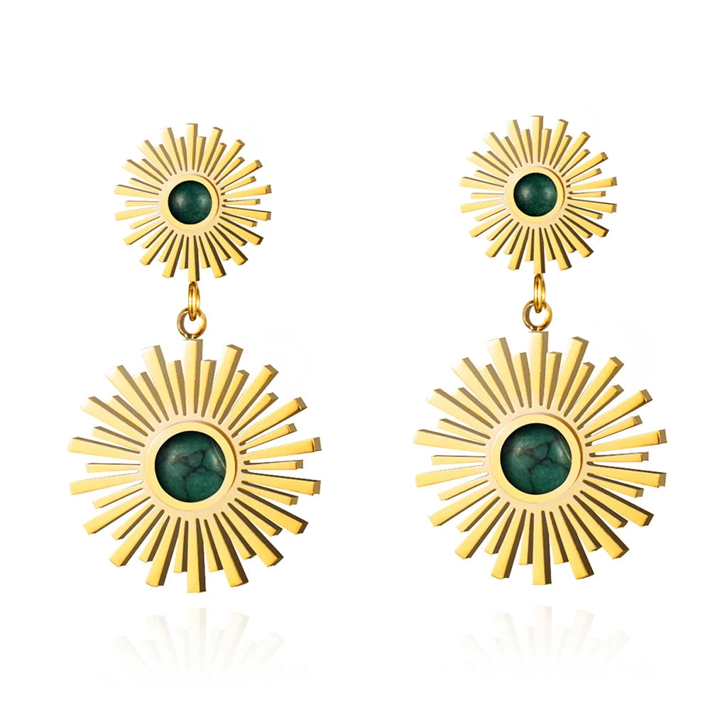 Ziora Steampunk Geometric Drop Earrings