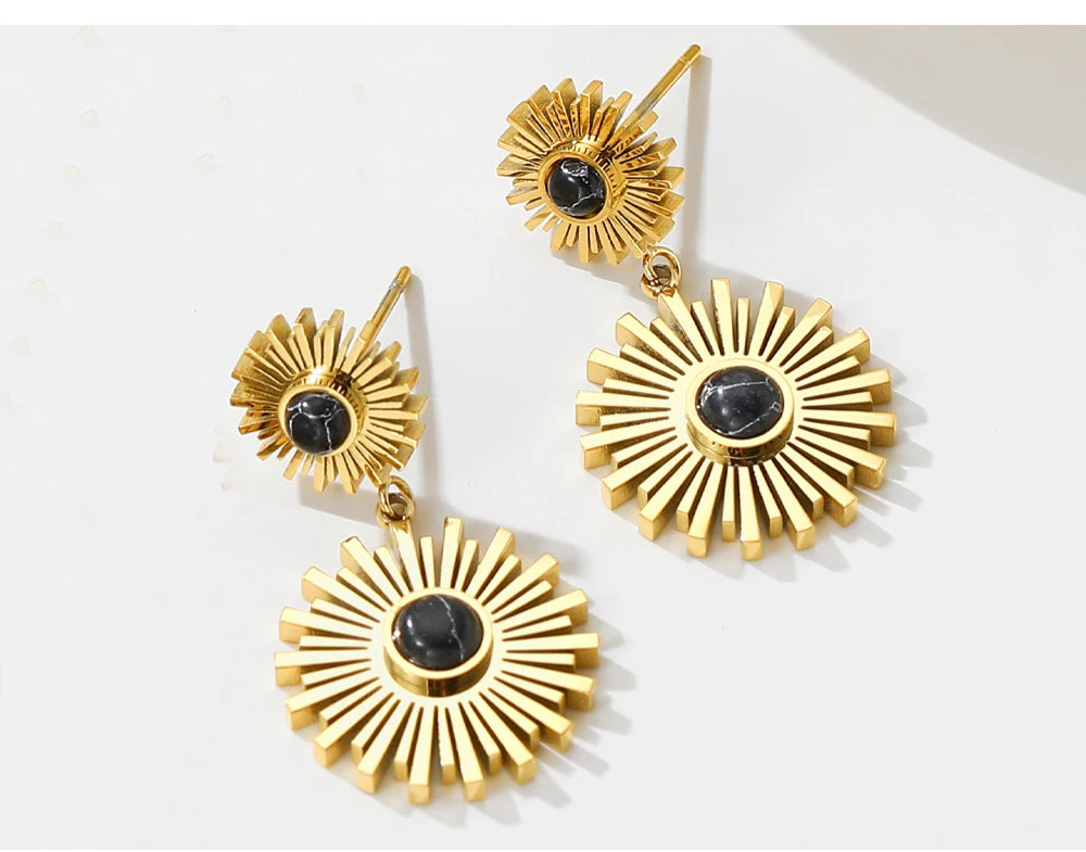 Ziora Steampunk Geometric Drop Earrings