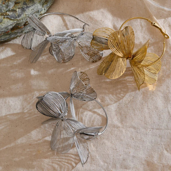 Ziora Statement Floral Hoop Earrings