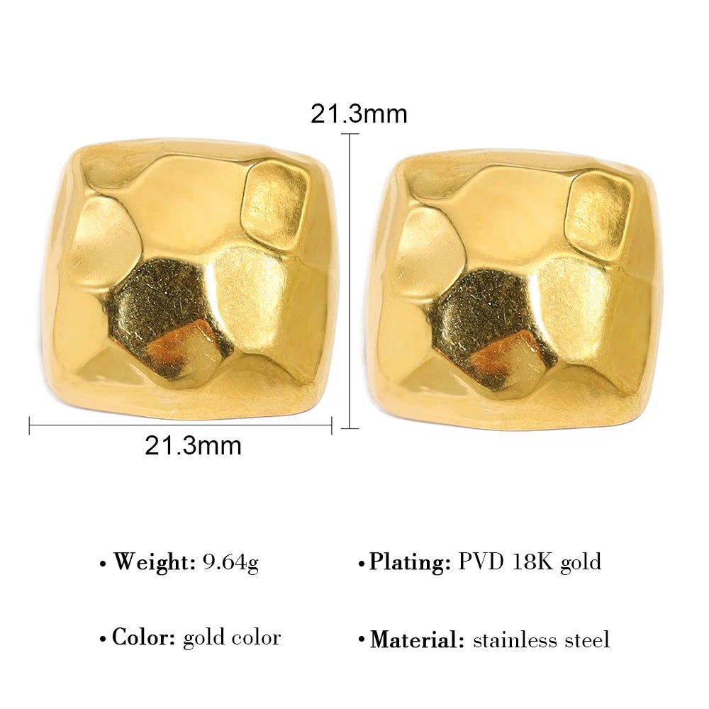 Ziora Irregular Hammered Metal Stud Earrings
