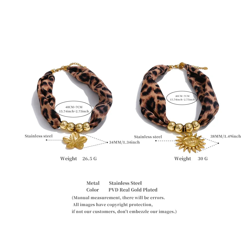Ziora Leopard Polyester Cloth Necklace