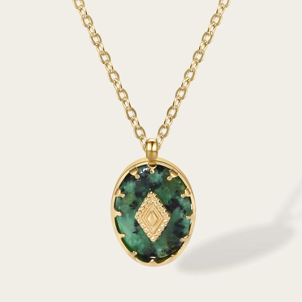 Ziora Turquoise Natural Stone Pendant Necklace