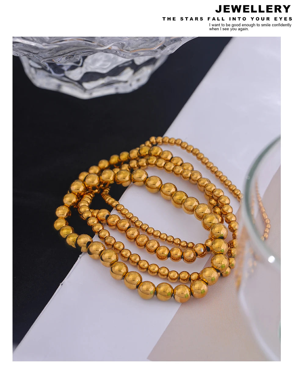 Ziora Stainless Steel Beaded Bracelet