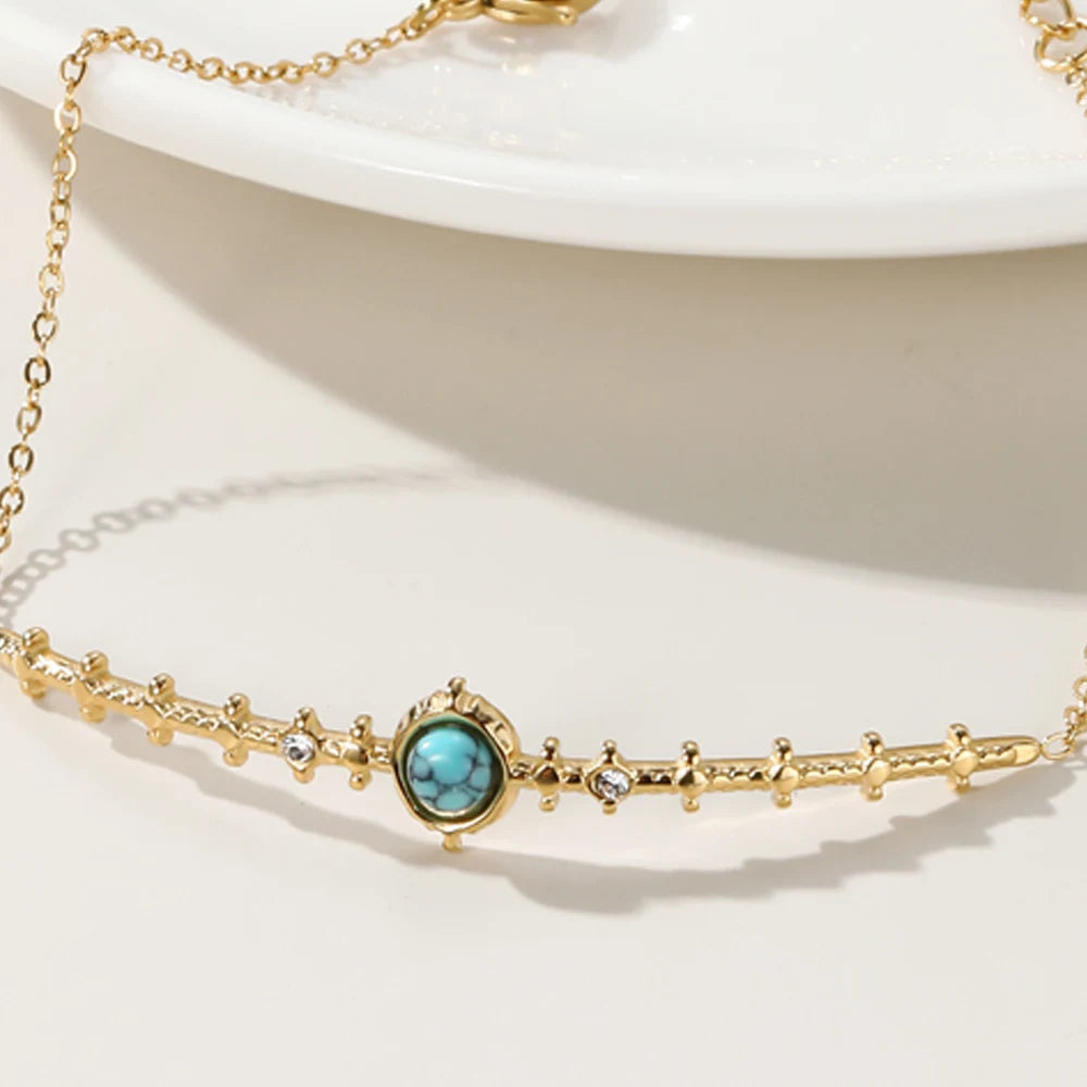 Ziora Turquoise Crystal Chain Bracelet
