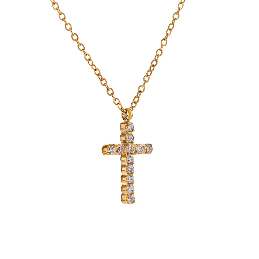 Ziora Zircon Cross Necklace