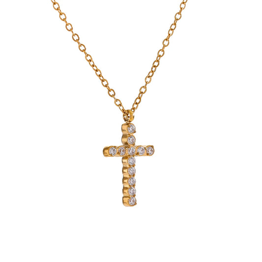 Ziora Zircon Cross Necklace