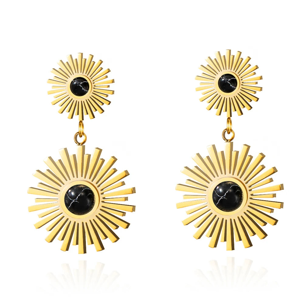 Ziora Steampunk Geometric Drop Earrings