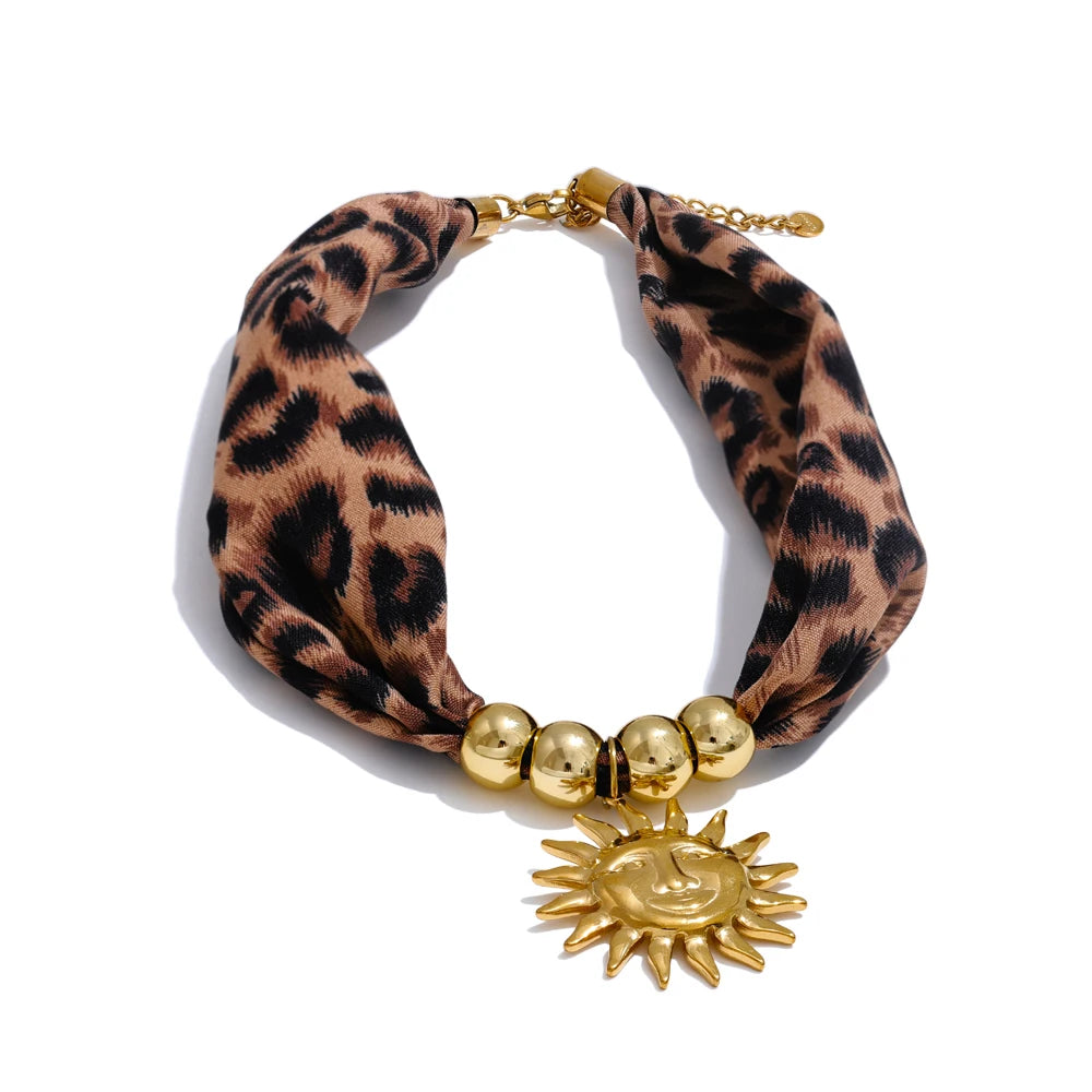 Ziora Leopard Polyester Cloth Necklace