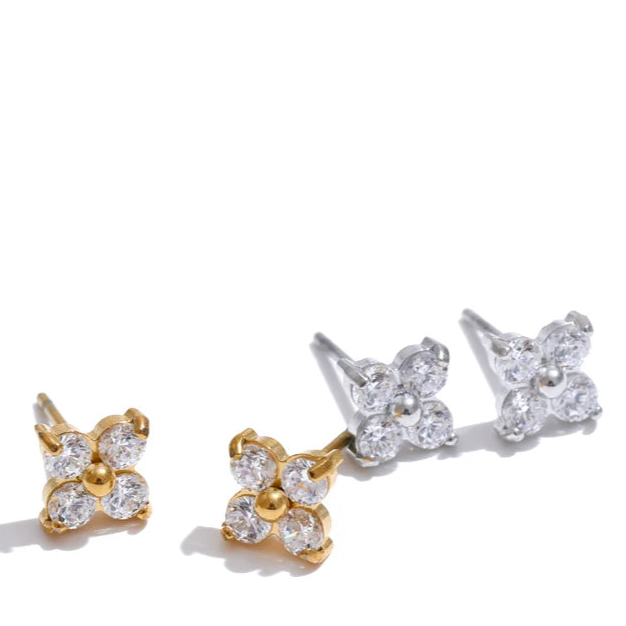 Ziora Cubic Zirconia Flower Stud Earrings