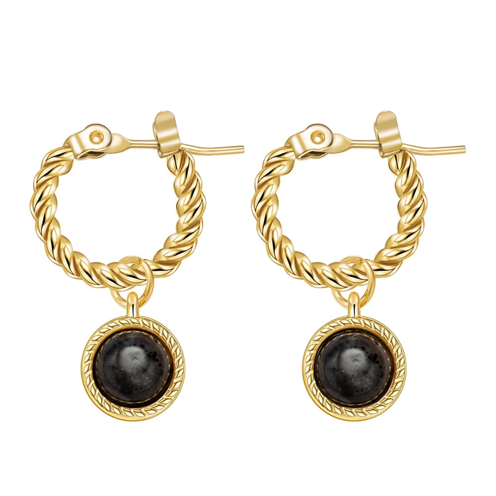 Ziora Natural Stone Drop Earrings
