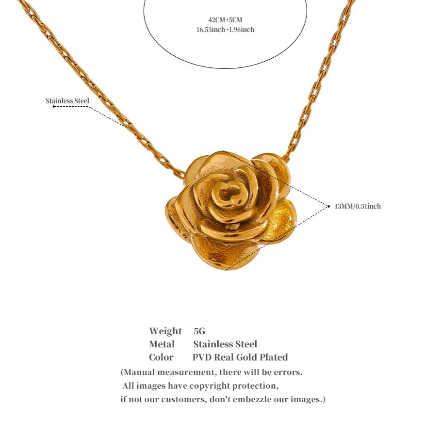 Ziora Stereoscopic Rose Necklace