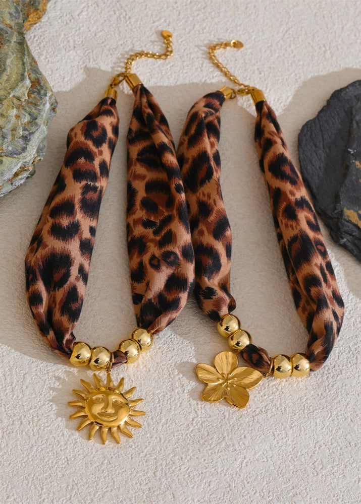 Ziora Leopard Polyester Cloth Necklace