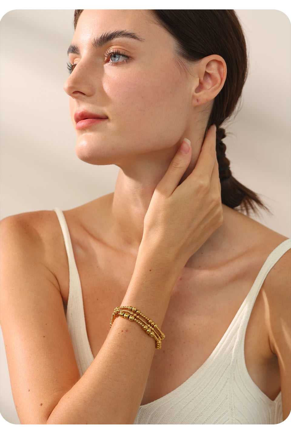 Ziora Stainless Steel Beaded Bracelet
