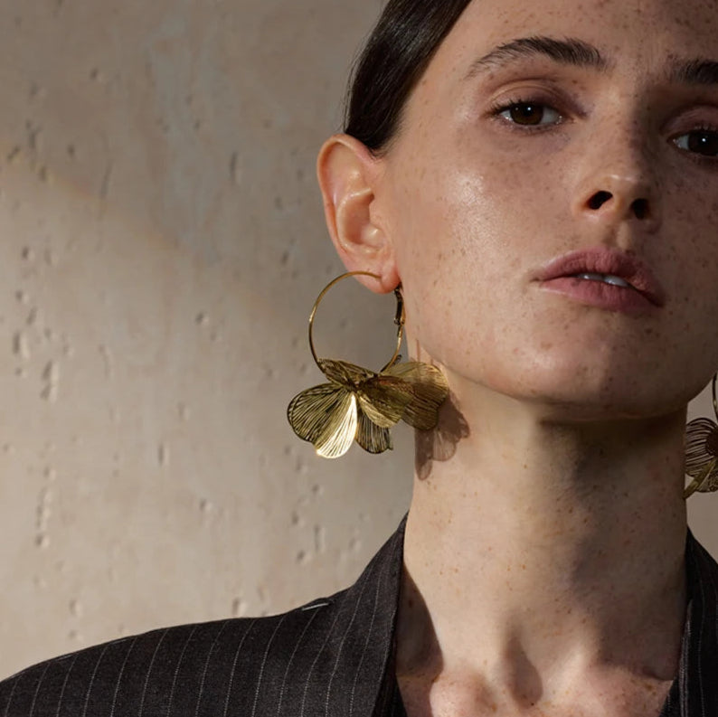 Ziora Statement Floral Hoop Earrings