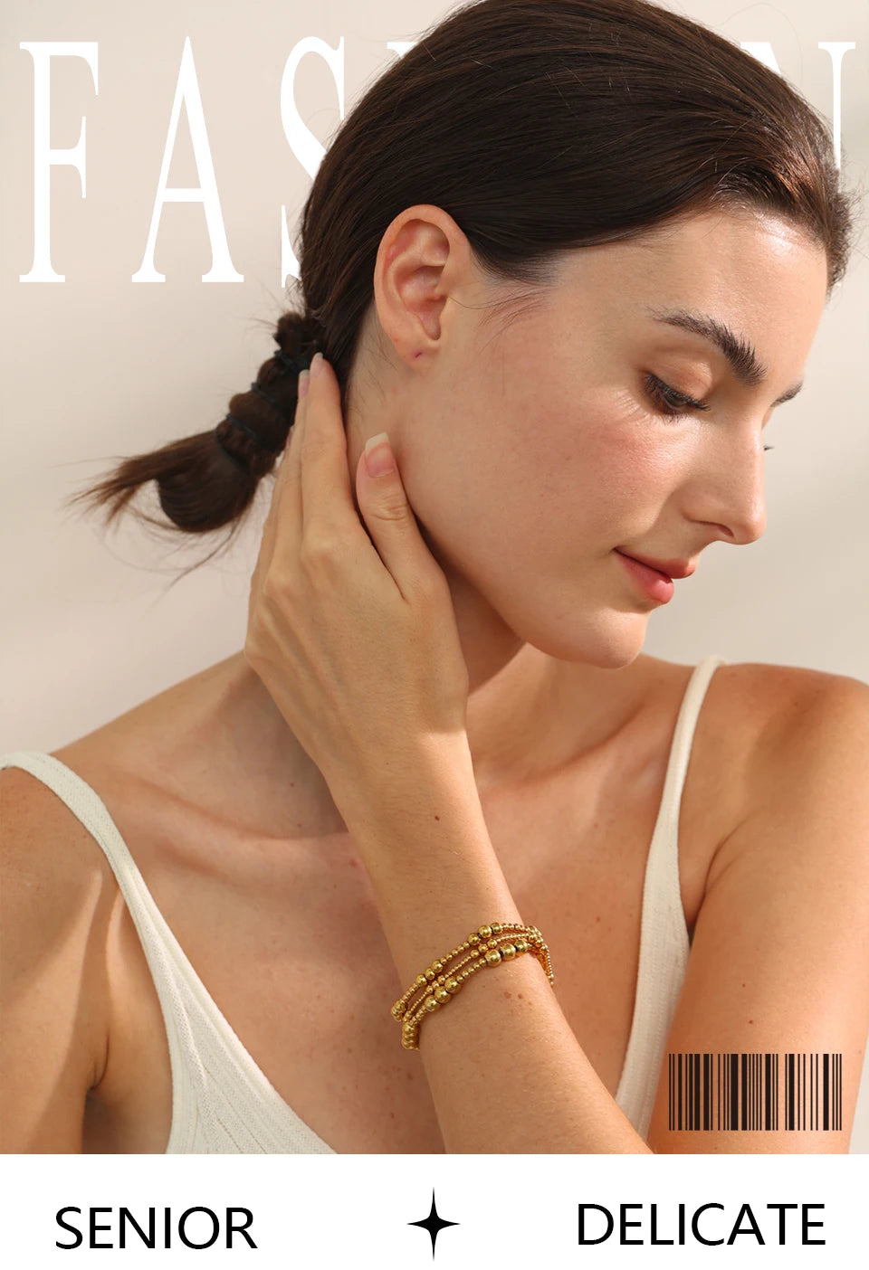 Ziora Stainless Steel Beaded Bracelet