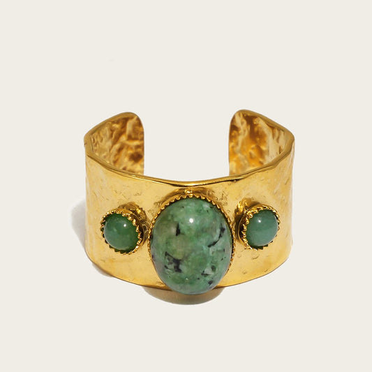 Ziora Vintage Green Stone Ring