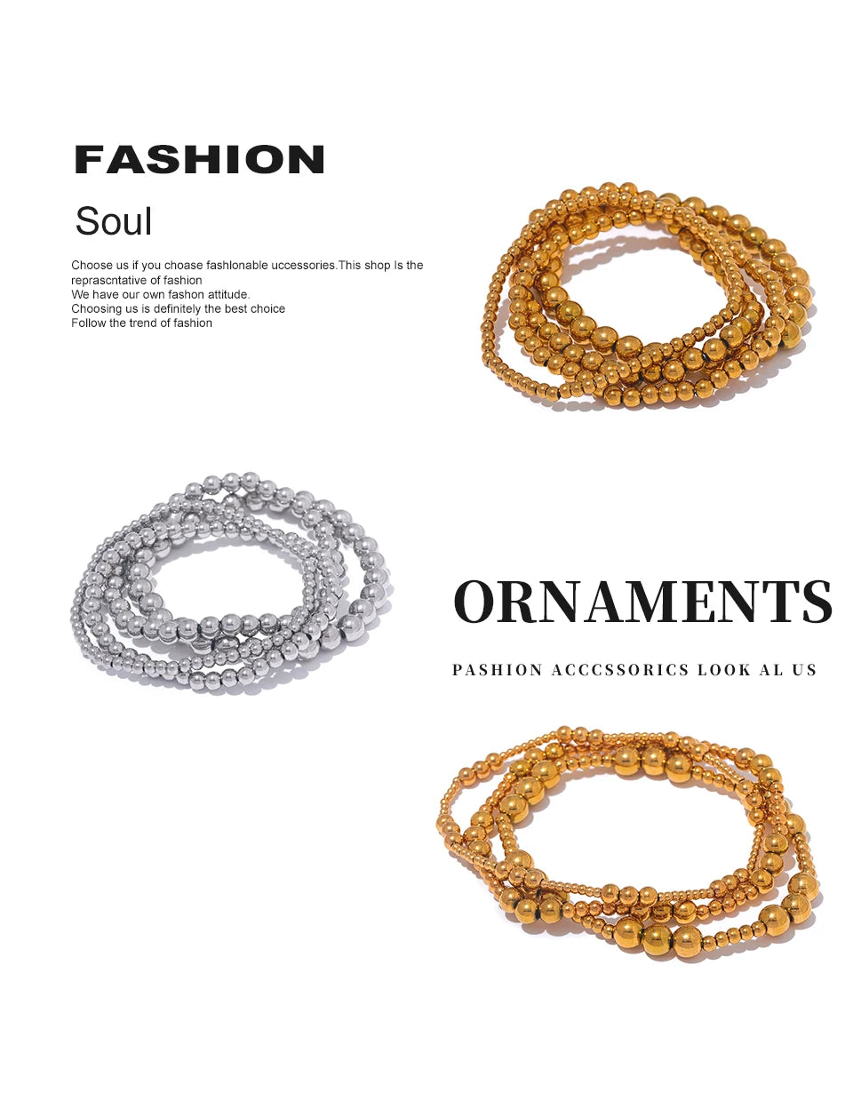 Ziora Stainless Steel Beaded Bracelet