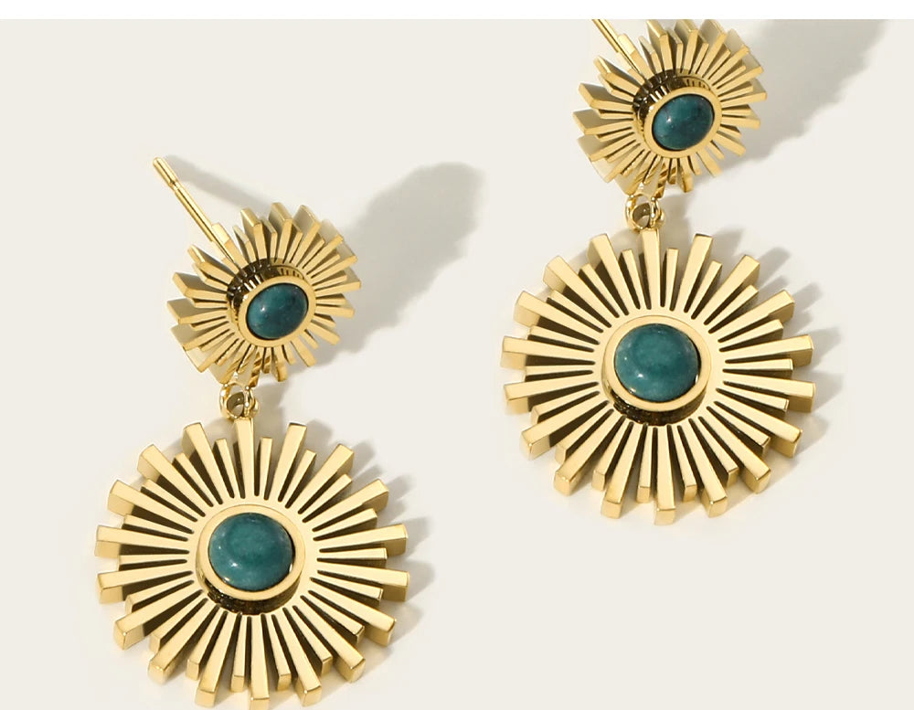 Ziora Steampunk Geometric Drop Earrings