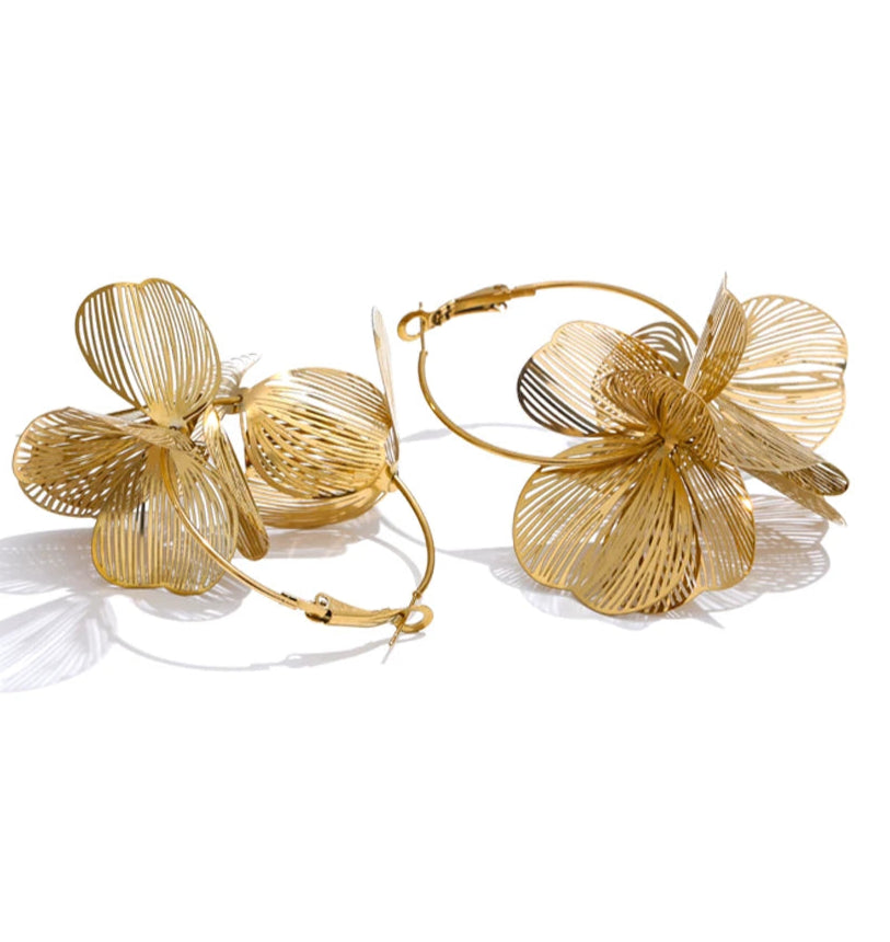 Ziora Statement Floral Hoop Earrings