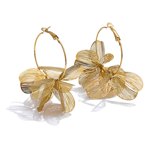 Ziora Statement Floral Hoop Earrings
