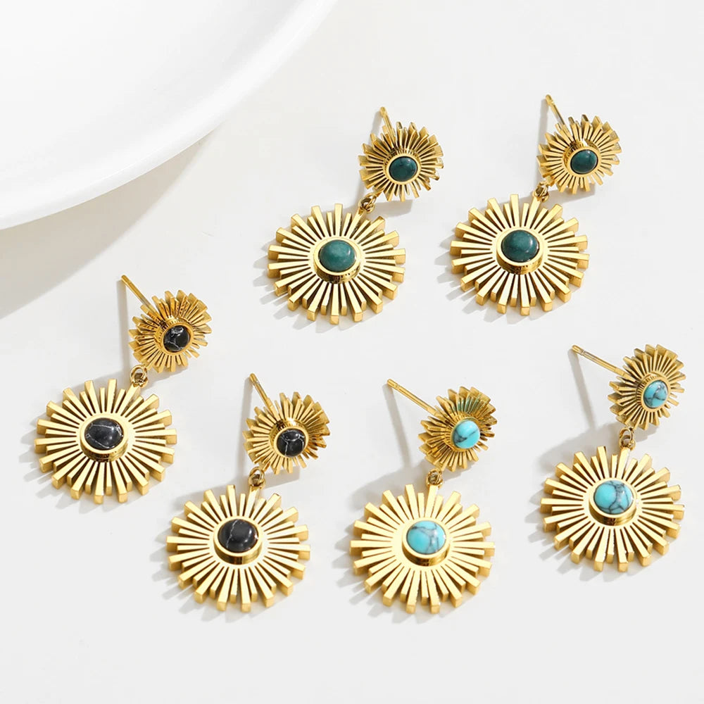 Ziora Steampunk Geometric Drop Earrings