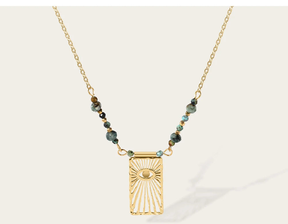 Ziora Turquoise Eye Beaded Necklace