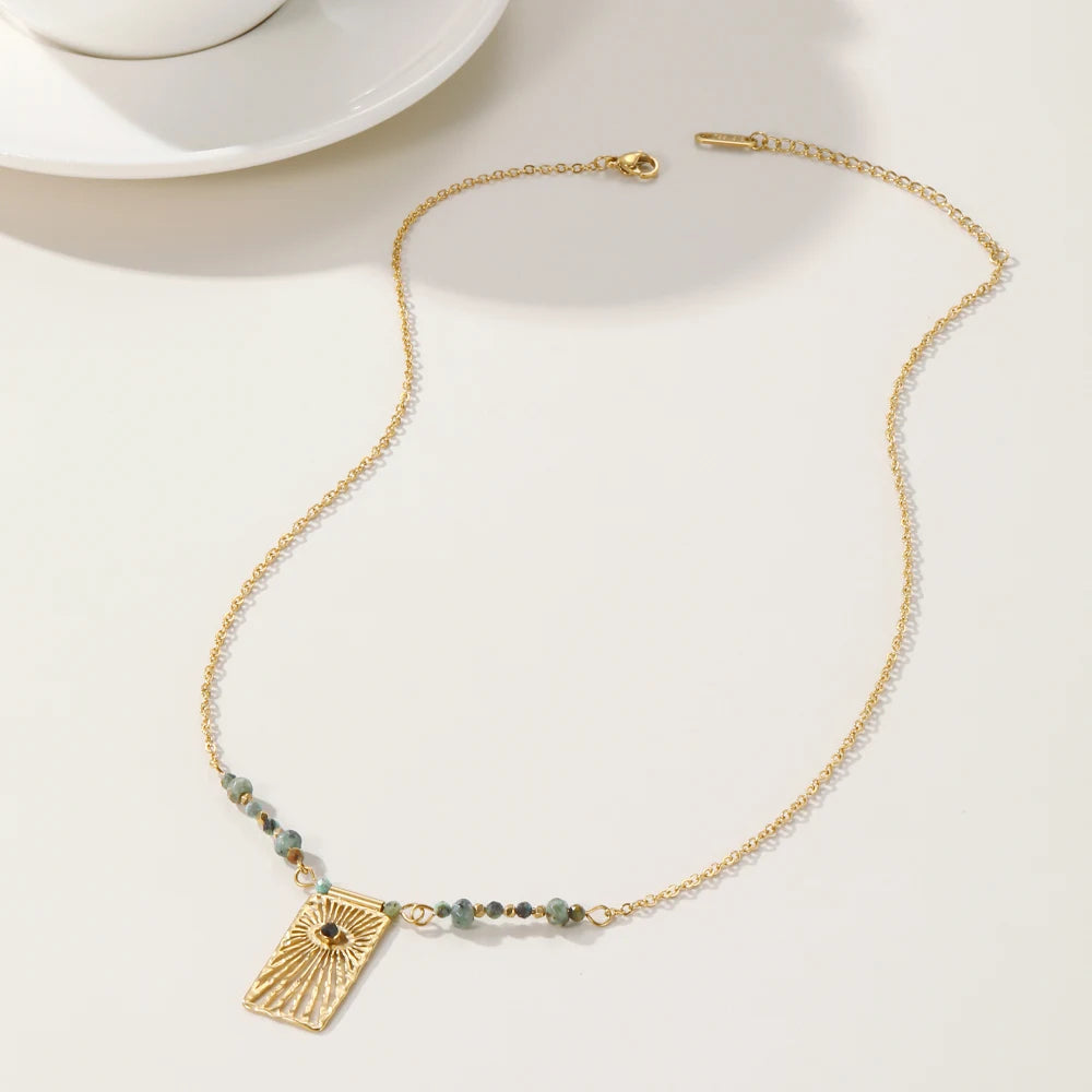 Ziora Turquoise Eye Beaded Necklace