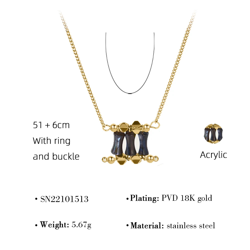 Ziora Irregular Acrylic Pendant Necklace