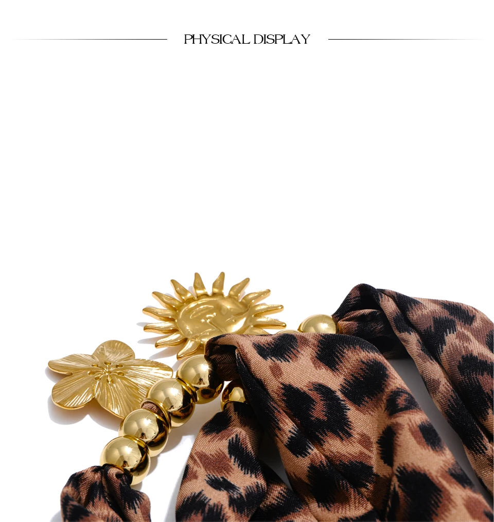 Ziora Leopard Polyester Cloth Necklace