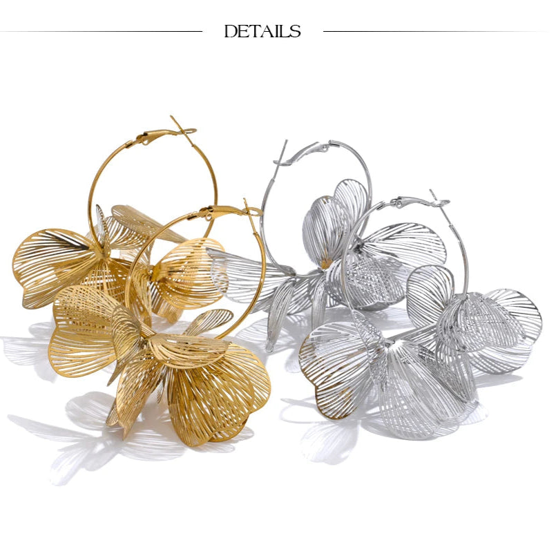 Ziora Statement Floral Hoop Earrings