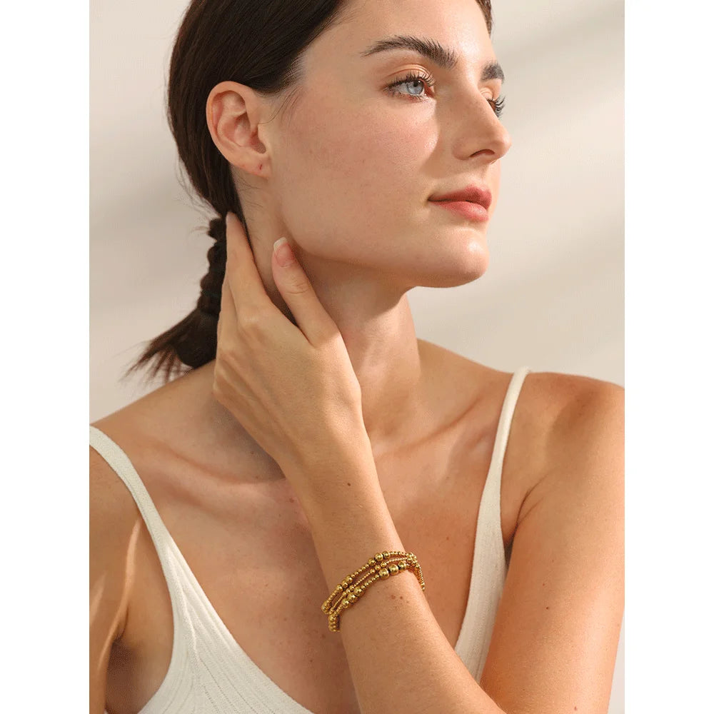 Ziora Stainless Steel Beaded Bracelet