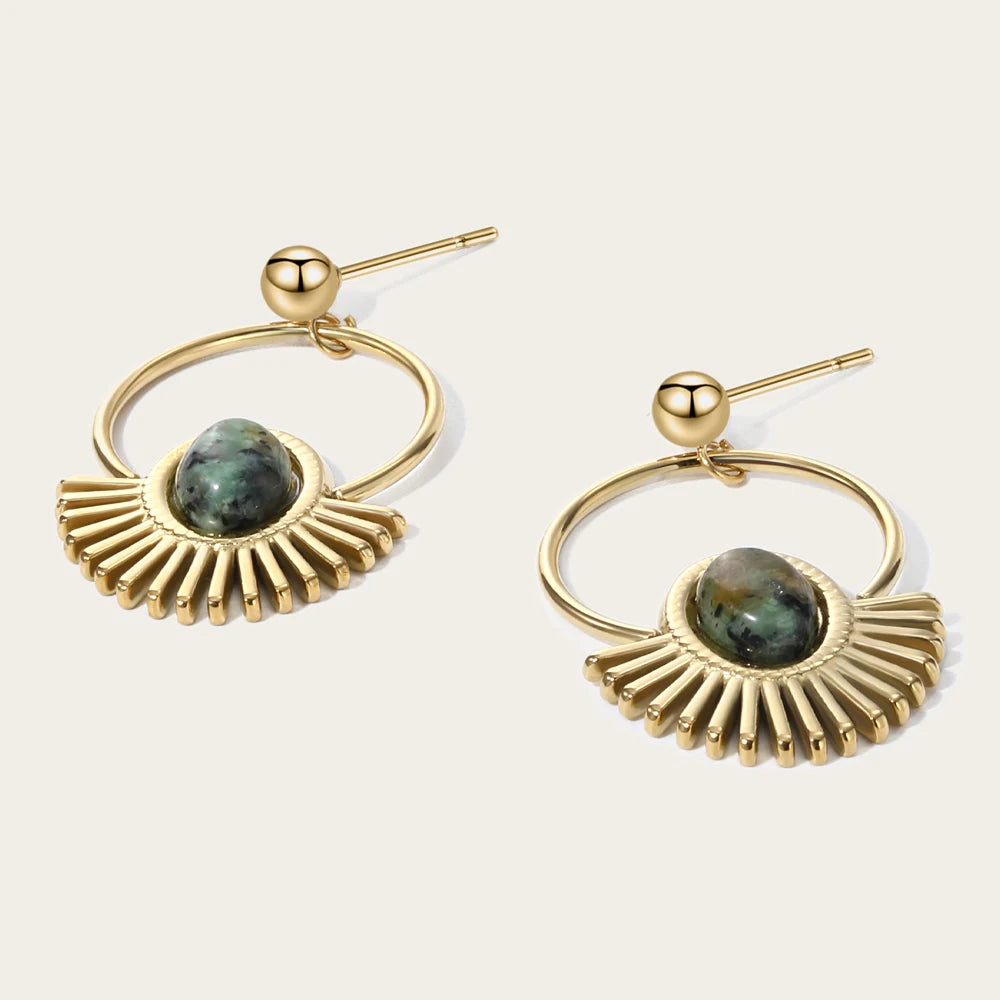 Ziora Natural Stone Drop Earrings