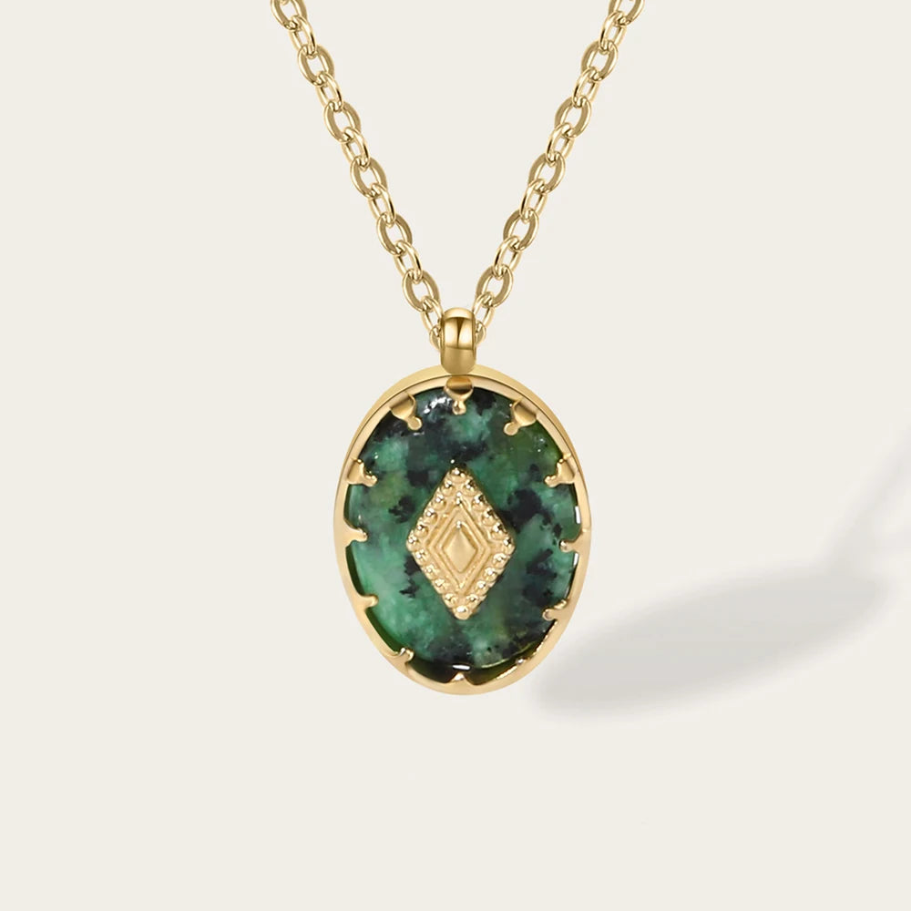 Ziora Turquoise Natural Stone Pendant Necklace
