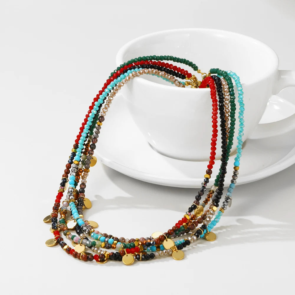 Ziora Colorful Beaded Bohemian Necklace