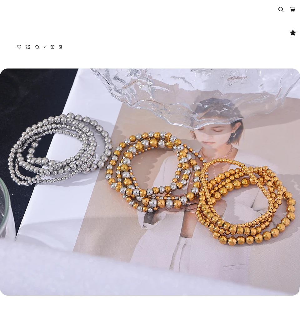 Ziora Stainless Steel Beaded Bracelet