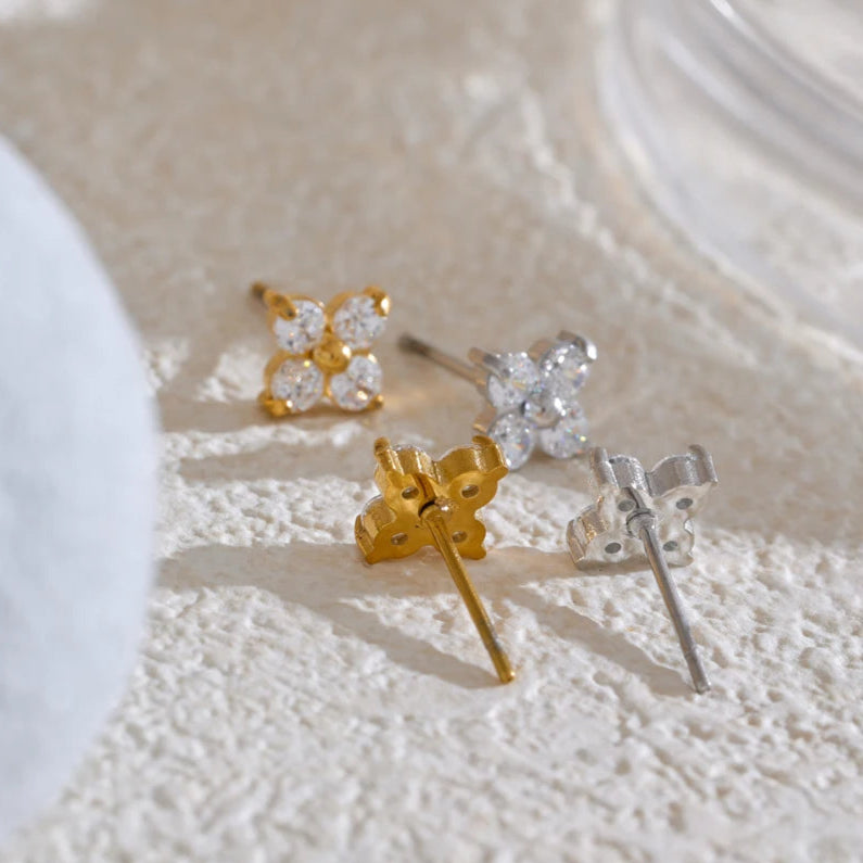 Ziora Cubic Zirconia Flower Stud Earrings