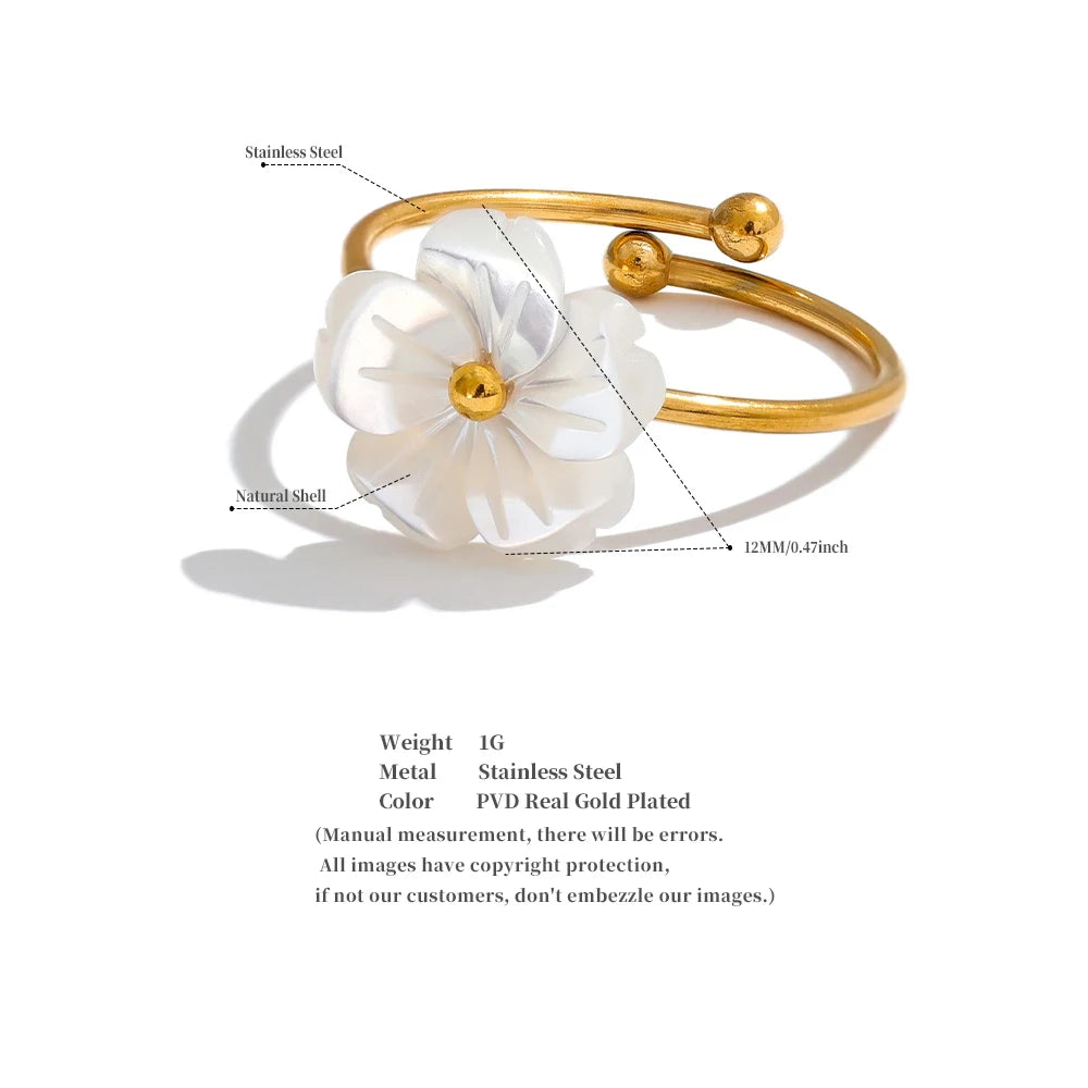 Ziora White Flower Ring