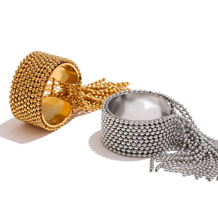 Ziora Riviera Chain Tassel Ring