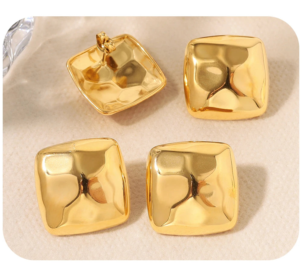 Ziora Irregular Hammered Metal Stud Earrings