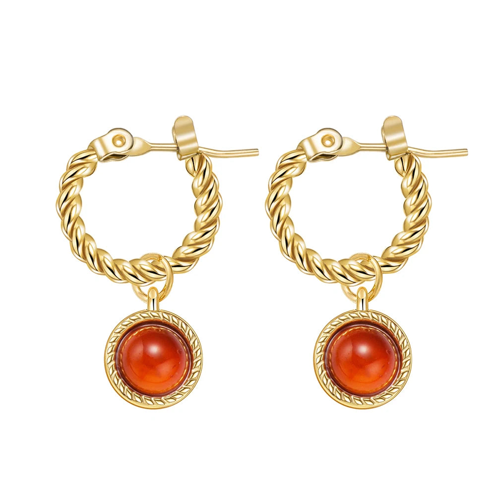 Ziora Natural Stone Drop Earrings