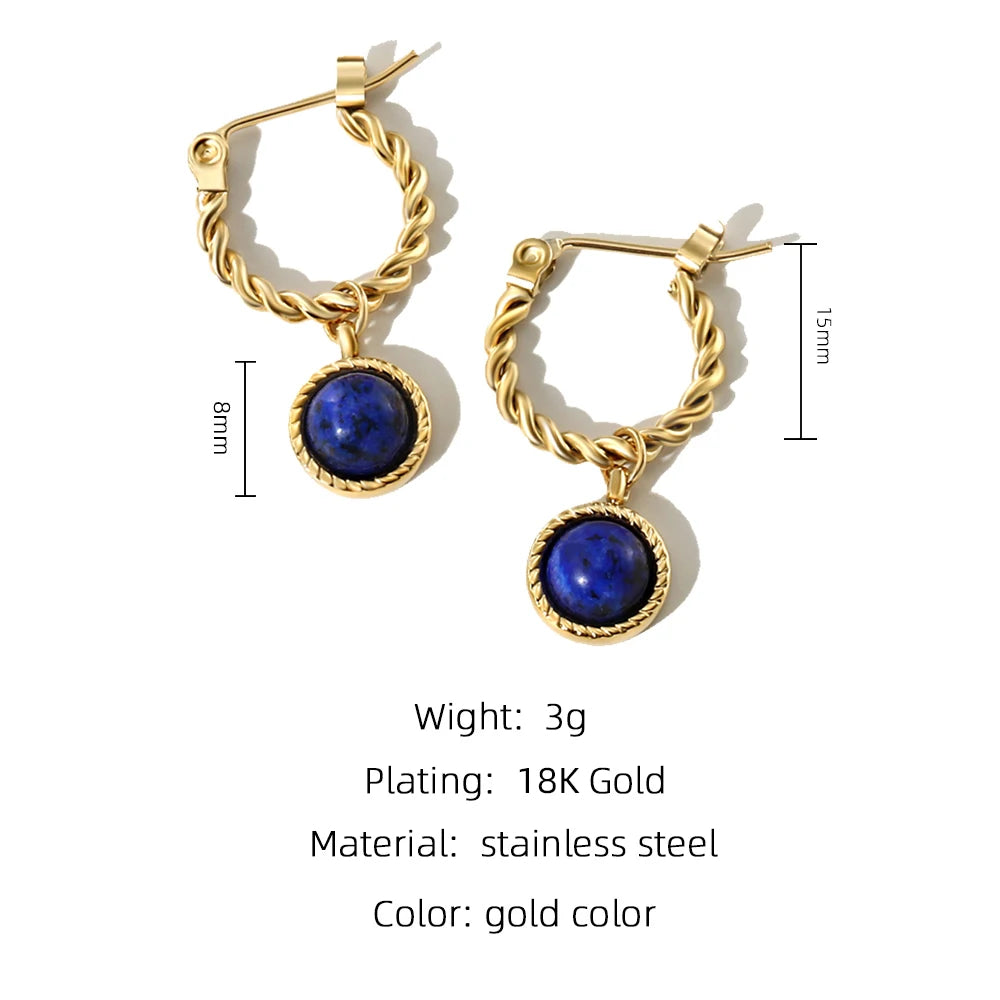 Ziora Natural Stone Drop Earrings