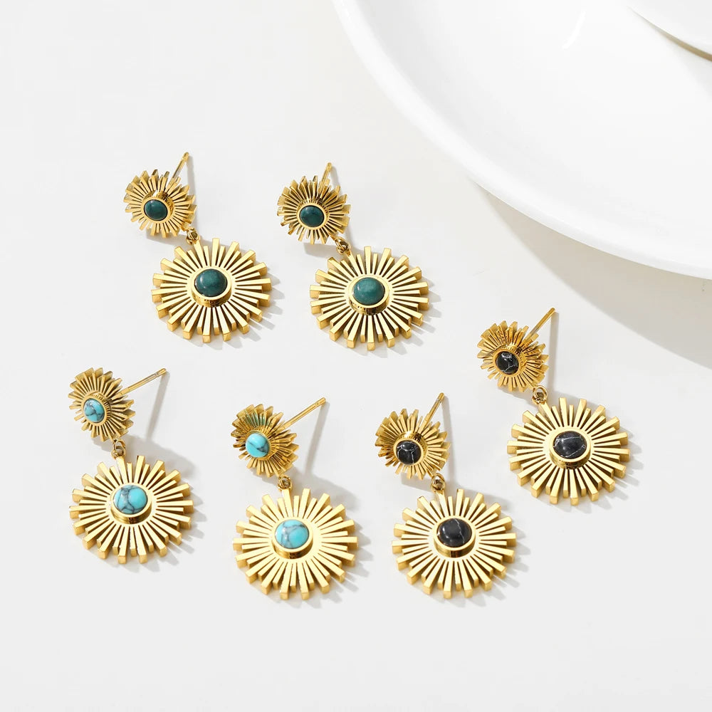 Ziora Steampunk Geometric Drop Earrings