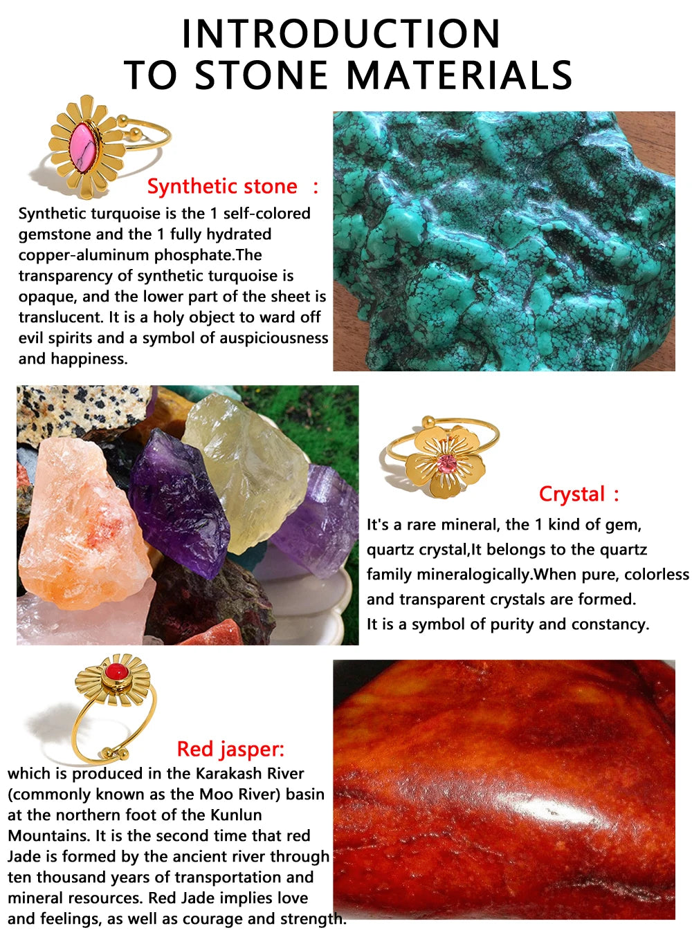 Ziora Pink Natural Stone Ring