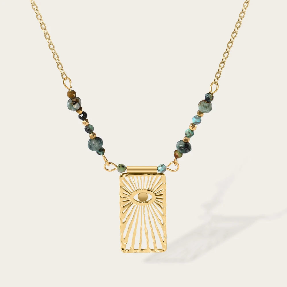 Ziora Turquoise Eye Beaded Necklace