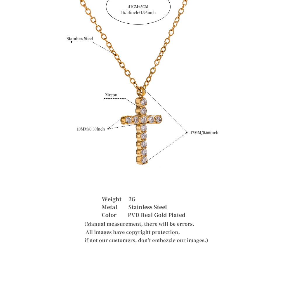 Ziora Zircon Cross Necklace