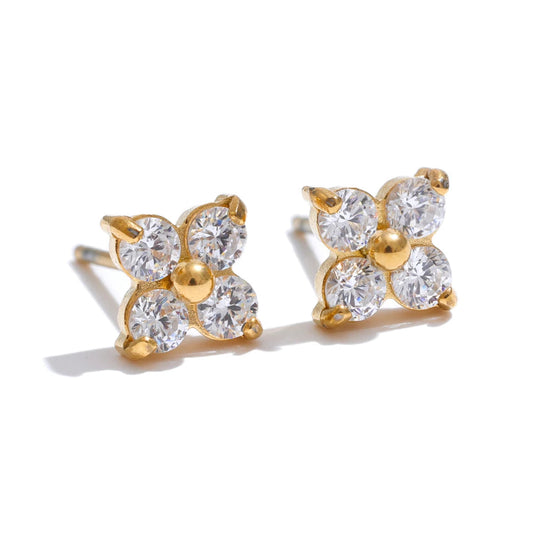 Ziora Cubic Zirconia Flower Stud Earrings